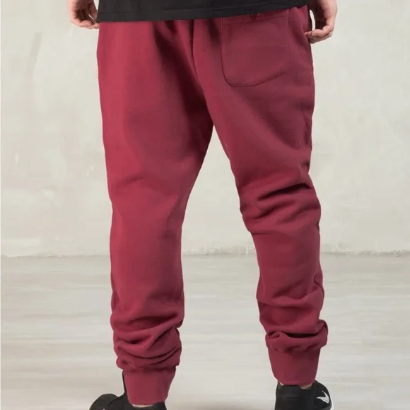 Stussy Men's Burgundy-Red World Tour Joggers Cotton - Picture 2 of 11